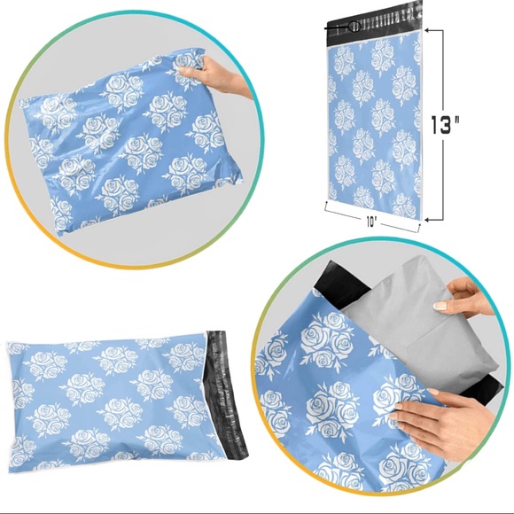 ‼️ LAST 2 ‼️ 25 10X13 Vintage Blue Rose Flat Mailers PRICE FIRM CLEARANCE - Picture 4 of 4